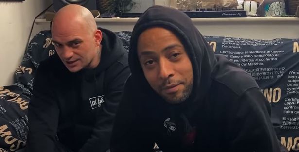 Krazy and Rising Son (right), from Wordlife Records, talking about their discovery of a fake AI diss track about them