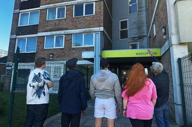 Tenants of Beech Rise stood out their tower block