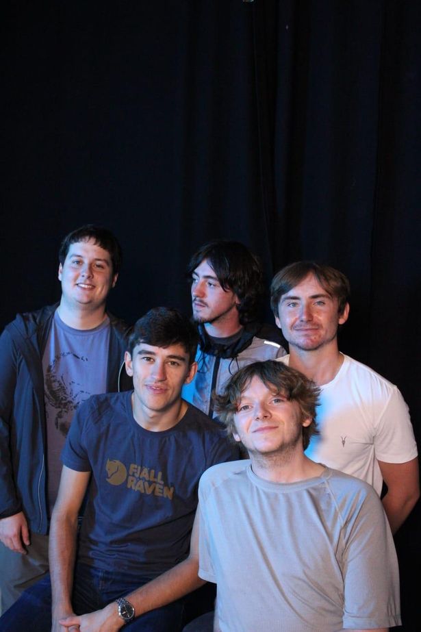 The Sway, with Sean Knibb (back middle) alongside Ryan McNee, Aidan McLean, Ciaran Smith and Harry Robertson