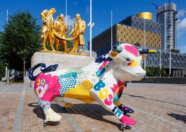 One of the Bulls in the City trail bulls in Centenary Square