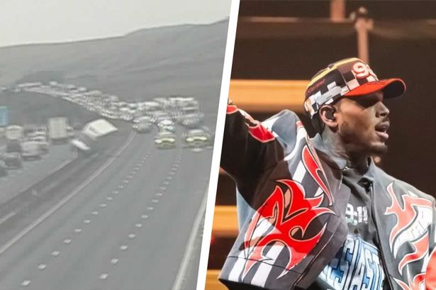Chris Brown fans pleaded with the singer to delay Co-op Live gig after getting stuck on M62