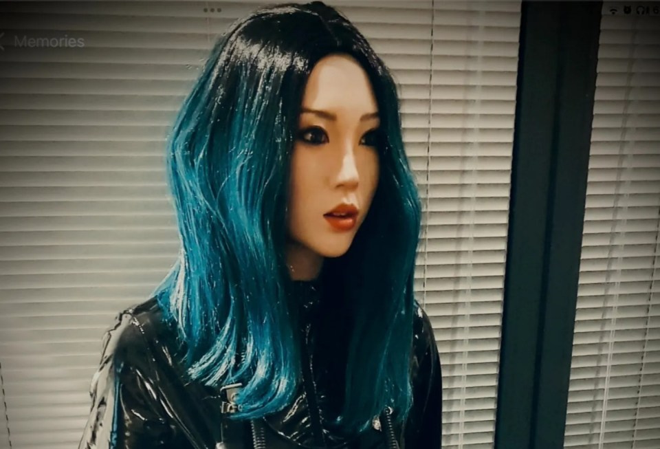 AI girlfriend in black leather outfit.