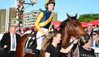 Zac Lloyd, pictured when scoring last year’s Group 1 Stradbroke Handicap aboard Stefi Magnetica. Picture: Grant Peters - Trackside Photography.