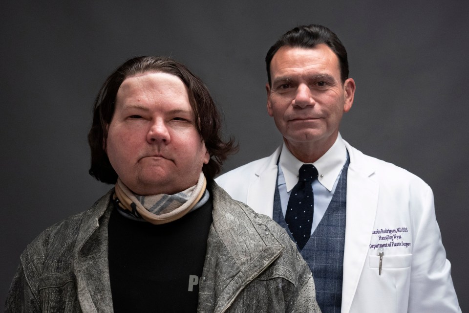 Portrait of Joe DiMeo and his plastic surgeon, Dr. Eduardo Rodriguez.