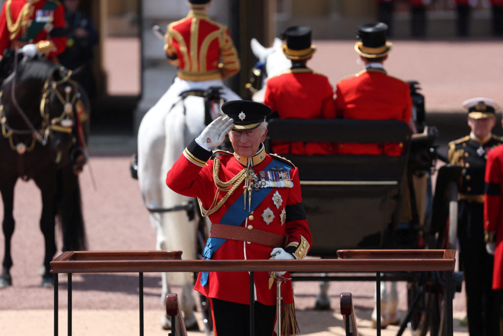 Trooping the Colour parade to honour Britain's King Charles on his official birthday in London