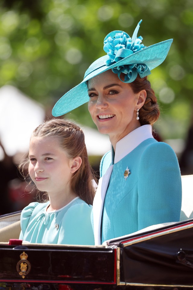 Catherine, Princess of Wales and Princess Charlotte of Wales at Trooping the Colour.