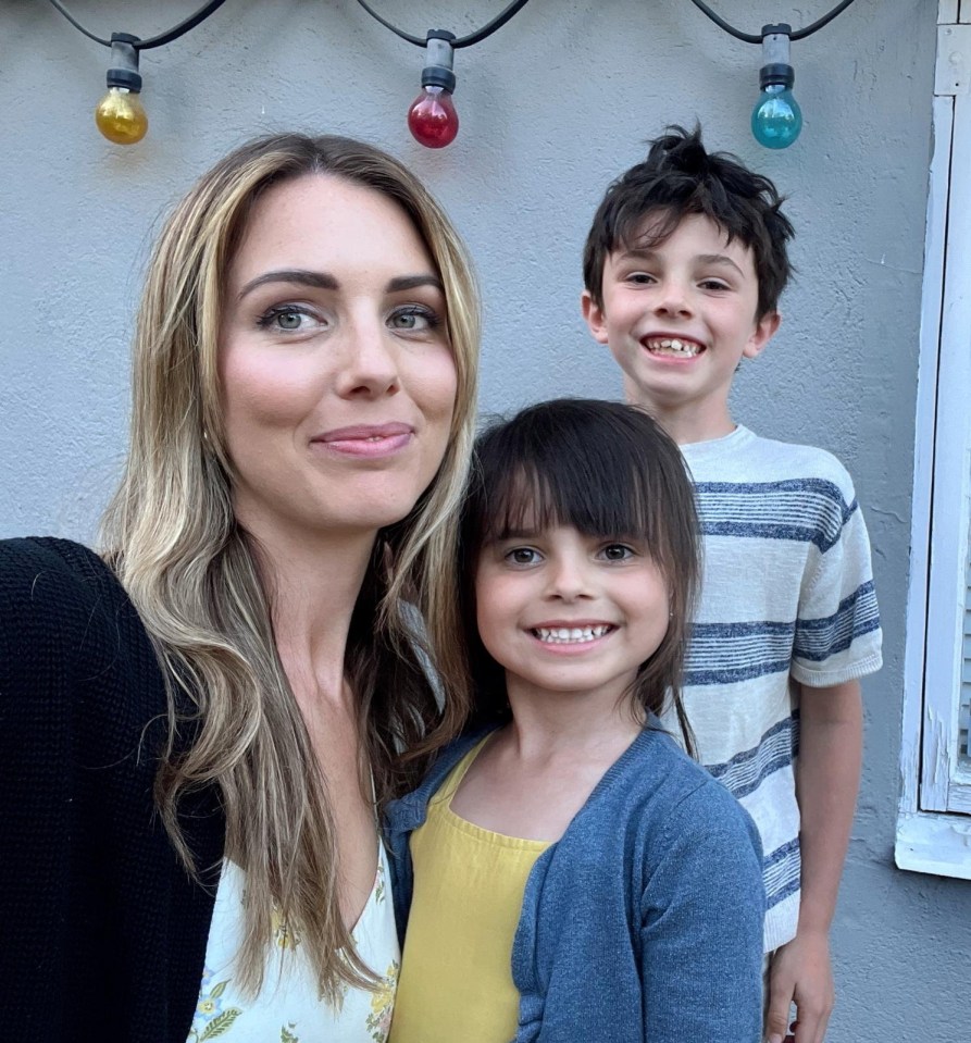 Woman with two children.