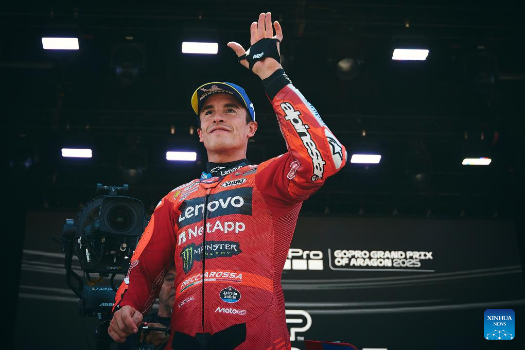 Sprint Race of MotoGp Aragon Grand Prix in Spain-Xinhua