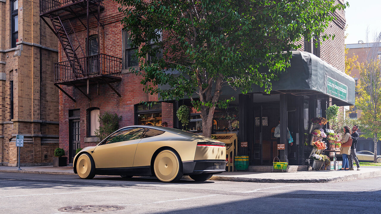 A Tesla Cybercab.