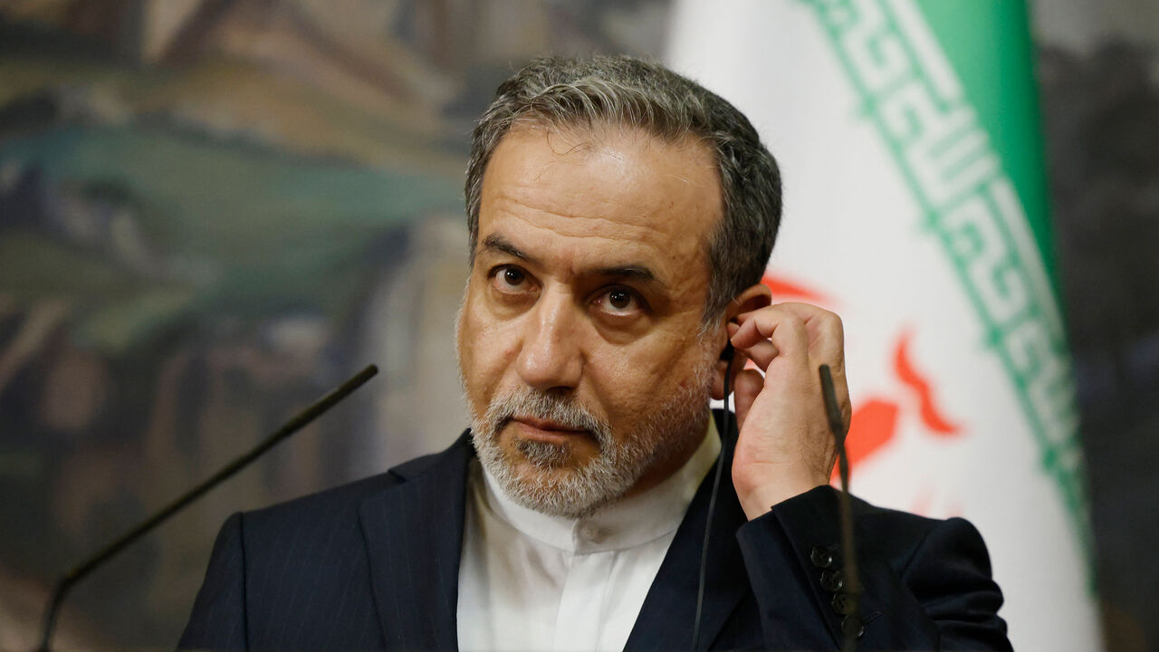 Iran's Foreign Minister Abbas Araghchi attends a joint press conference with Russian Foreign Minister.