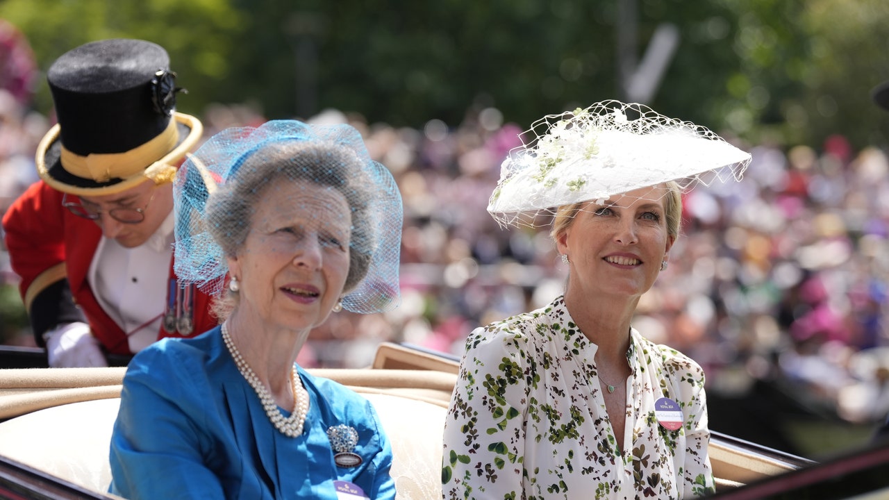 Sophie, the Duchess of Edinburgh, is a vision in white as she celebrates her wedding anniversary at Ascot – with a helping hand from Princess Anne