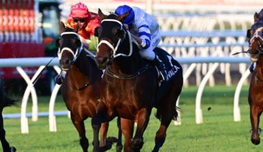 Kovalica snaps a long winning drought with victory in the rich Q22 at Eagle Farm. Picture: Grant Peters, Trackside Photography.