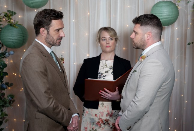 John and Aaron get married in Emmerdale