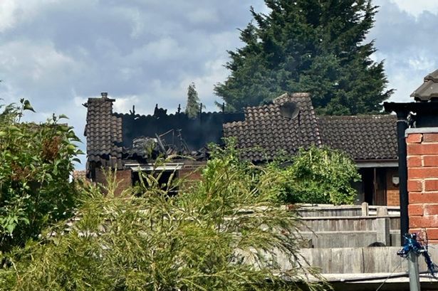 Five appliances and a hydraulic platform tackle a fire on Johnson Close, Hodge Hill