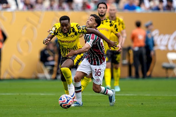 Jamie Gittens playing for Dortmund at the Club World Cup