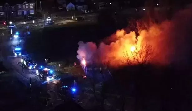 The blaze ripped through the building on Wednesday night