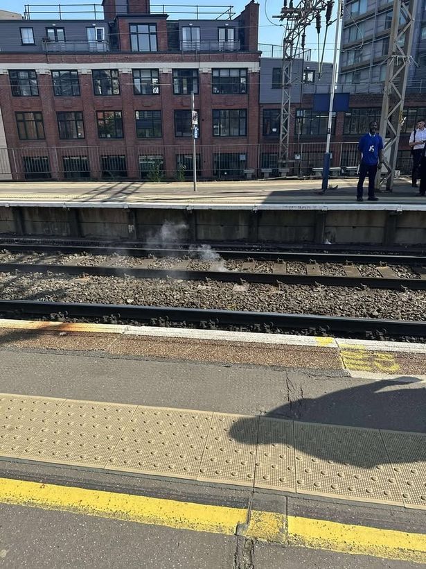 The small fire on the tracks