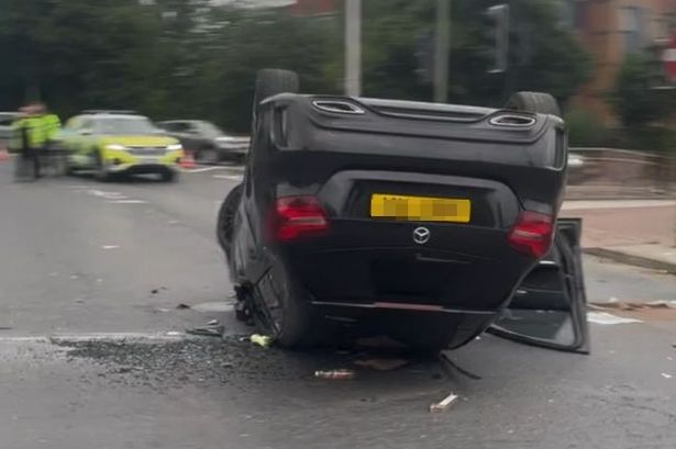 The vehicle ploughed into a barrier on a roundabout on the M602 Regent Road