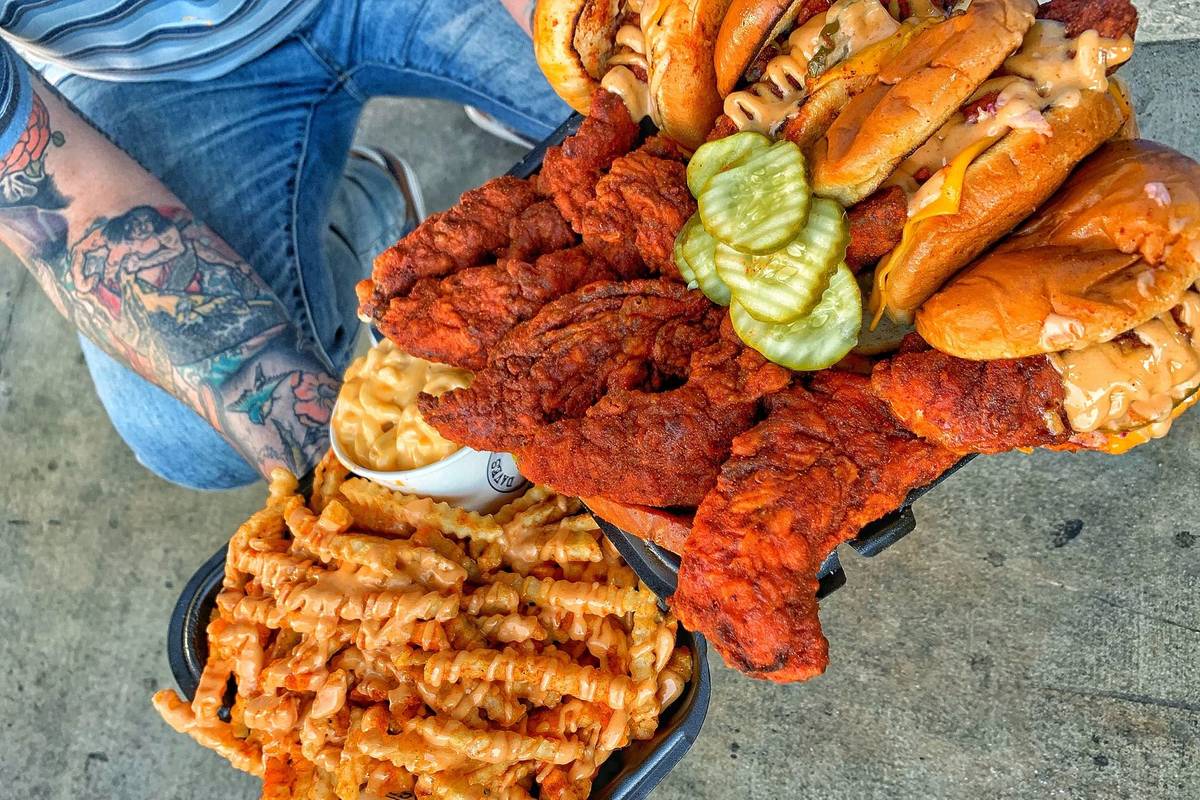 Dave's Hot Chicken cheese fries, tenders