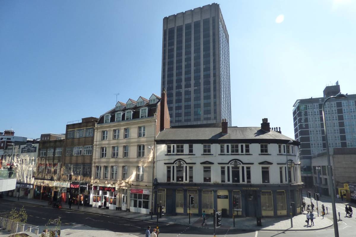 The former pub that was The Crown at the corner of Station Street and Hill Street.