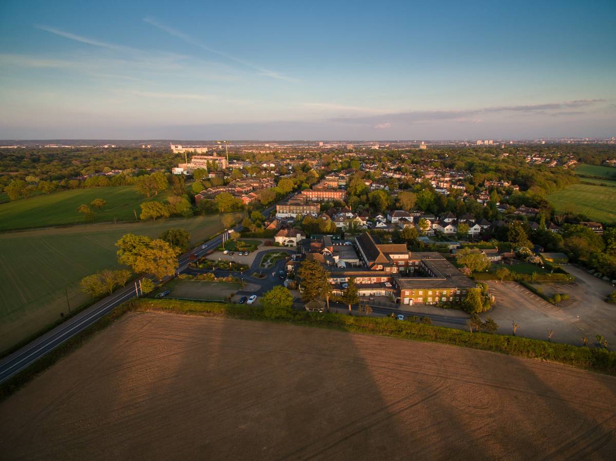 A view over the Royal Chace Hotel and Chace Farm Hospital