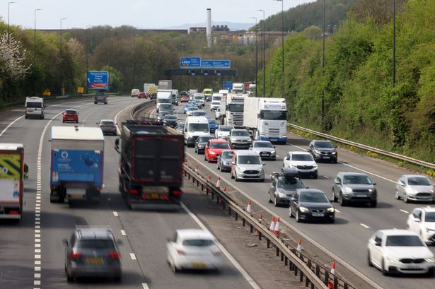 Queuing traffic on M4 motorway
