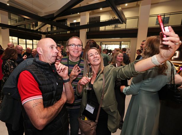 Michael Williams, Jimmy Pilnick and Sara Williams at the Dan Kay Foundation and launch of LFC Stories book at Royal Liver Building