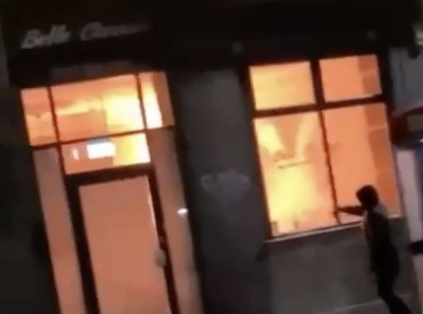 The perpetrator hurled a flaming object into the salon, causing an explosion (Image: Supplied)