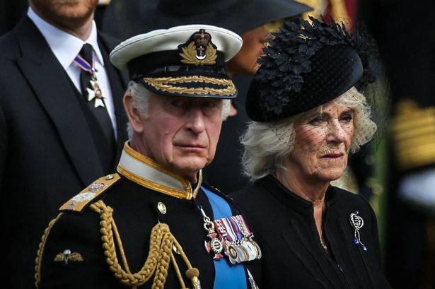 Prince Harry with dad King Charles and stepmother Queen Camilla