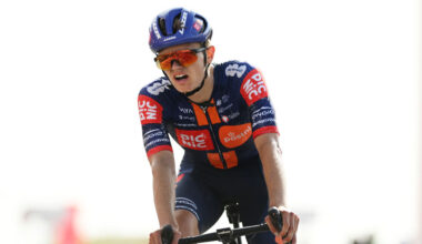 JEBEL HAFEET, UNITED ARAB EMIRATES - FEBRUARY 23: Oscar Onley of The United Kingdom and Team Picnic PostNL crosses the finish line during the 7th UAE Tour, Stage 7 a 176km stage from Al Ain Hazza Bin Zayed Stadium to Jebel Hafeet 1031m / #UCIWWT / on February 23, 2025 in Jebel Hafeet, United Arab Emirates. (Photo by Dario Belingheri/Getty Images)