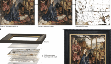 Physical restoration of a painting with a digitally constructed mask