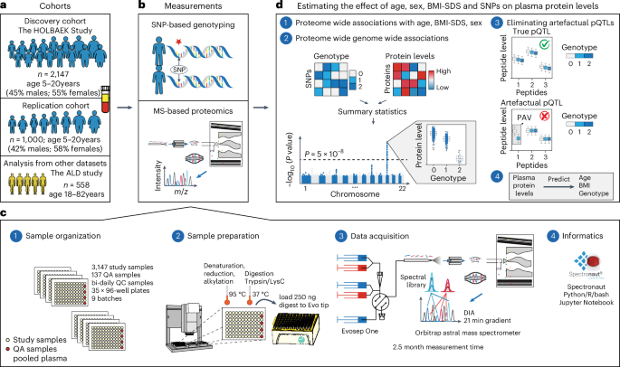 Plasma proteome variation and its genetic determinants in children and adolescents