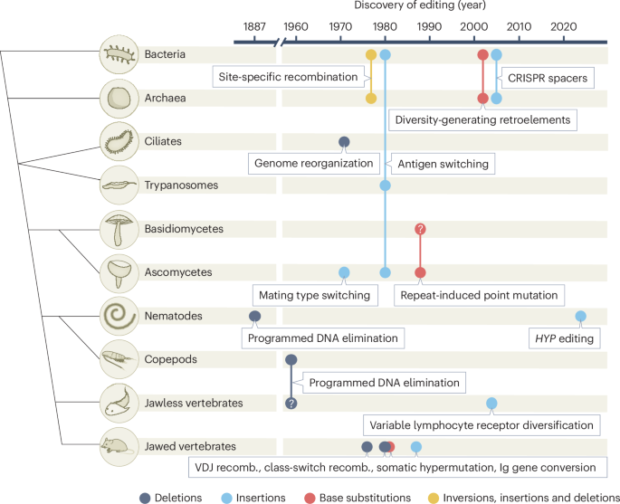 How and when organisms edit their own genomes