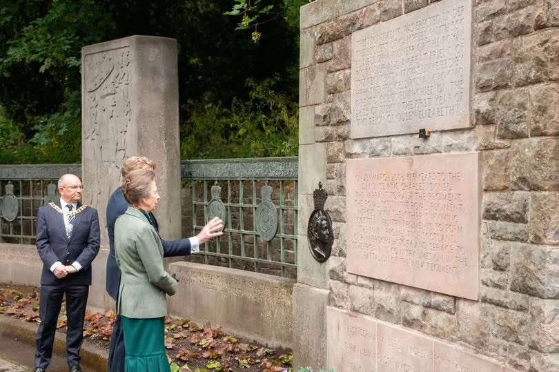 Princess Anne unveiled the medallion in Princes Street Gardens