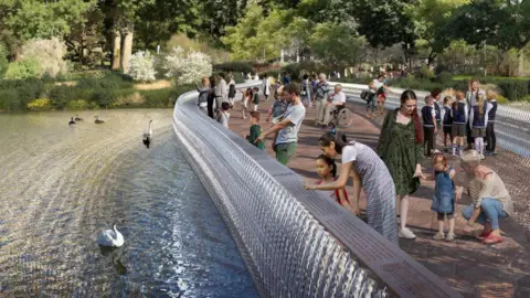 Foster + Partners A bridge in St James's Park inspired by the Queen's wedding tiara