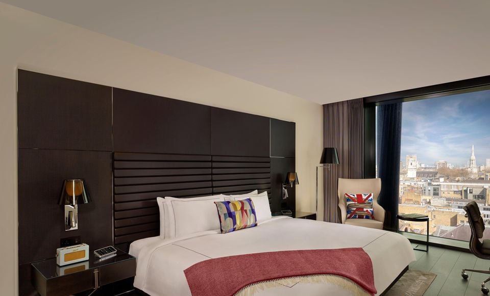 Bedroom at art'otel London Hoxton in Shoreditch