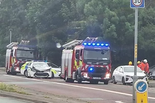 RTC involving a police car on Rochdale Road, Manchester, June 14, 2025