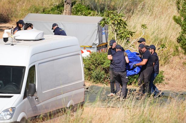 Fragments of clothing and bones are said to have been found at the Madeleine McCann search site