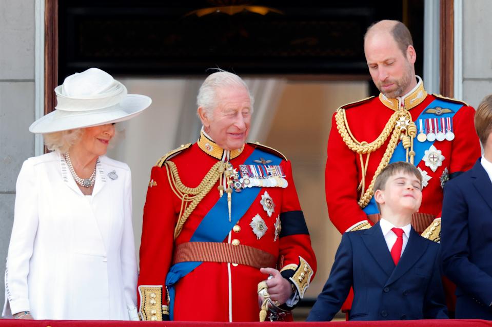 King Charles laughs at Prince Louis's cheeky behavior at Trooping the Colour while Kate Middleton scolds her youngest son