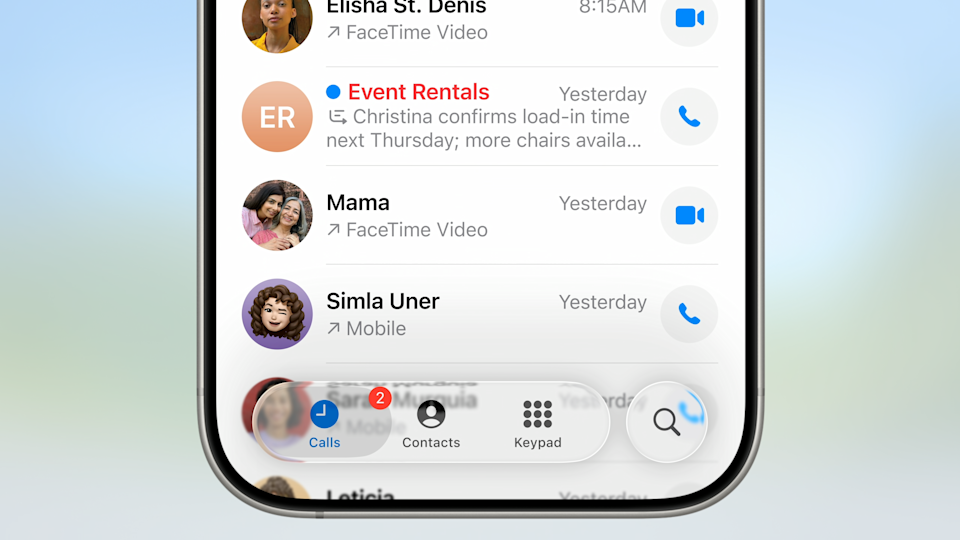 iOS 26 Phone app
