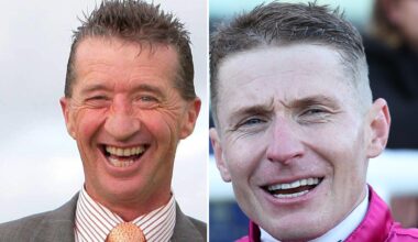 Former star hoop Malcolm Johnston (left) and today