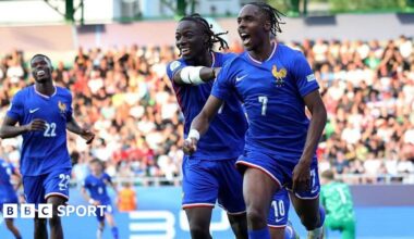 Denmark U21 2-3 France U21: Tottenham's Mathys Tel scores winner in comeback win