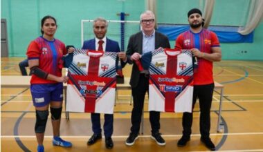 Athira Sunil (England Women’s captain), Ashok Das (President, World Kabaddi), Richard Parker (Mayor of the West Midlands) and Hardeep Singh (England Men’s captain). PIC: West Midlands Growth Company