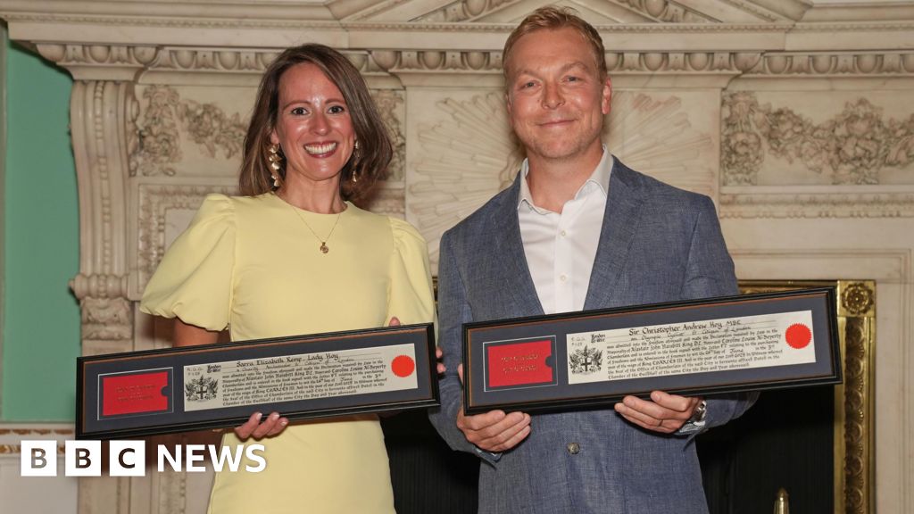 Sir Chris and Lady Sarra Hoy given Freedom of City of London