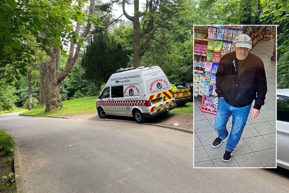 Inset: Martin Bonnar (63) was last seen on Wednesday, June 4 in the area of Cave Hill Country Park in north Belfast