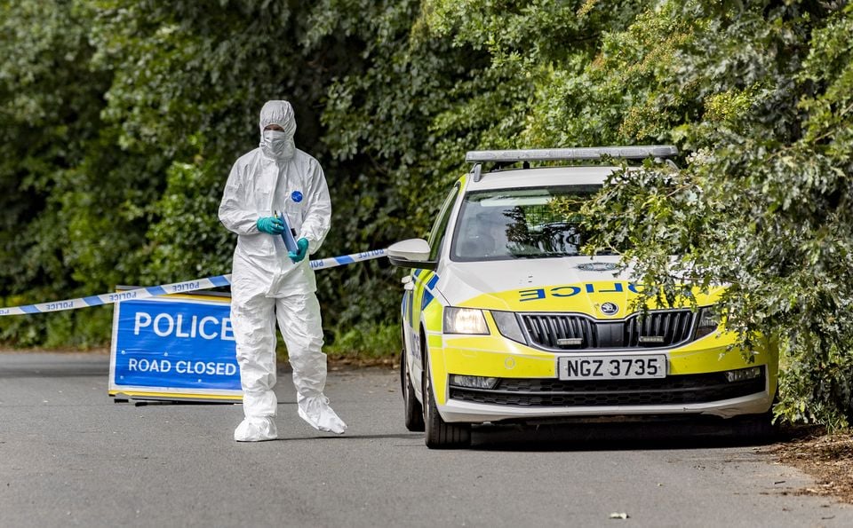 Police and forensics at the scene of a sudden death in the Elmfield Walk area of Donaghadee on June 29th 2025 (Photo by Kevin Scott)