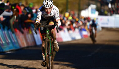 Benjamin Noval during the 2025 UCI Cyclocross World Championships junior men's race