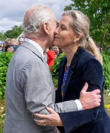 Duchess Sophie hugs King Charles after joint appearance with Prince William