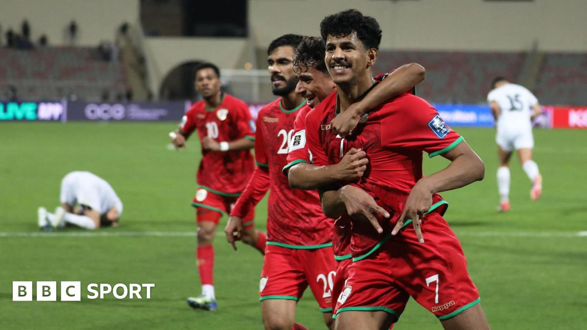 Oman celebrate a goal