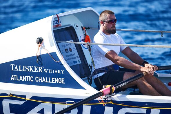 Angus rowing the Atlantic in 2015